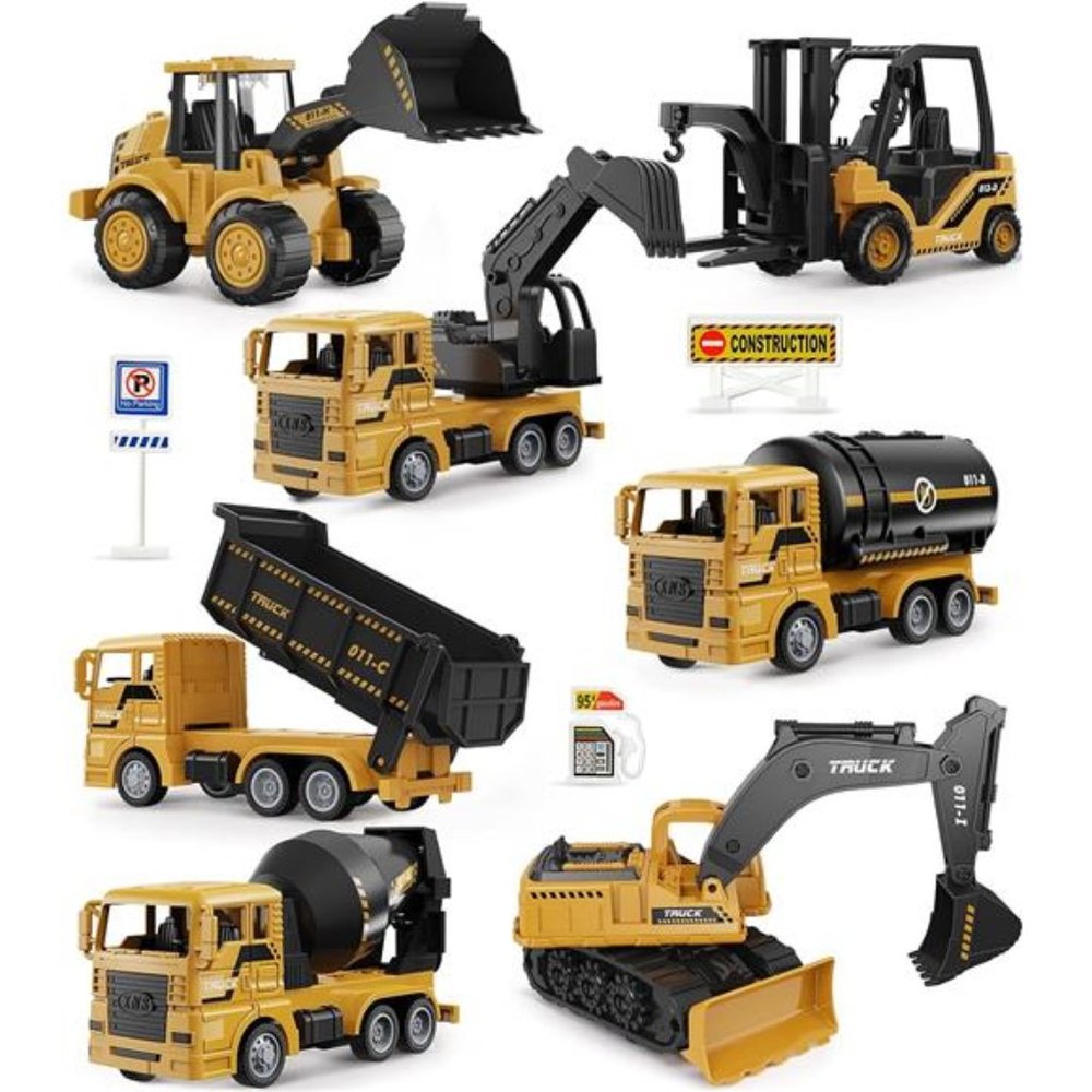 Construction Trucks Toy Set,Construction Vehicles Site for Kids Engineering Toys